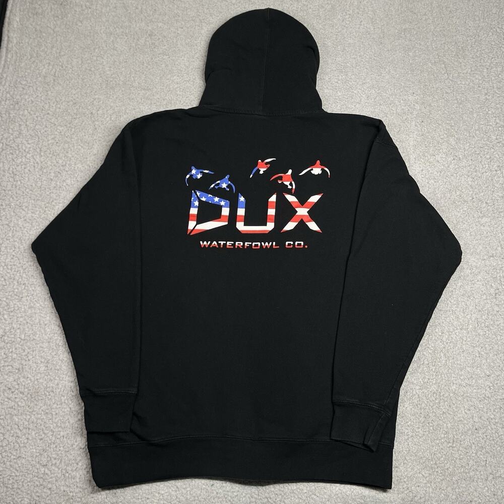 Dux Waterfowl Co Hoodie Mens XL Black USA Sweatshirt Outdoor Hunting Work